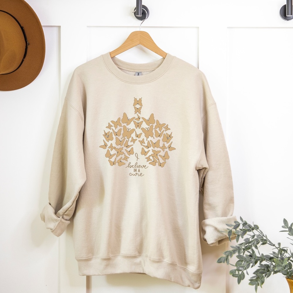 Lung Cancer Awareness Custom made Sweatshirt. NWT .